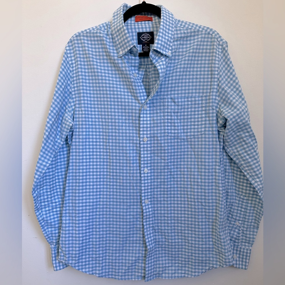 St. John's Bay Light Blue Gingham Men's Shirt